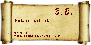 Bodoni Bálint névjegykártya