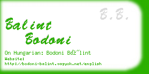 balint bodoni business card